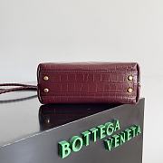 Fortok Bottega Veneta Andiamo Crocodile Leather Bag Burgundy 777614 22x9x15.5cm - 5