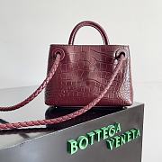 Fortok Bottega Veneta Andiamo Crocodile Leather Bag Burgundy 777614 22x9x15.5cm - 4