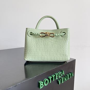 Fortok Bottega Veneta Andiamo Crocodile Leather Bag Green 777614 22x9x15.5cm