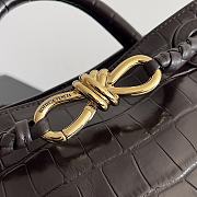 Fortok Bottega Veneta Andiamo Crocodile Leather Bag Dark Brown 777614 22x9x15.5cm - 6