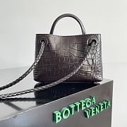Fortok Bottega Veneta Andiamo Crocodile Leather Bag Dark Brown 777614 22x9x15.5cm - 5