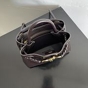 Fortok Bottega Veneta Andiamo Crocodile Leather Bag Dark Brown 777614 22x9x15.5cm - 3