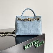 Fortok Bottega Veneta Andiamo Crocodile Leather Bag Blue 777614 22x9x15.5cm - 1