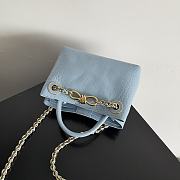 Fortok Bottega Veneta Andiamo Crocodile Leather Bag Blue 777614 22x9x15.5cm - 5
