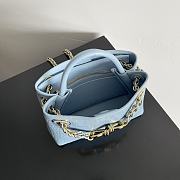 Fortok Bottega Veneta Andiamo Crocodile Leather Bag Blue 777614 22x9x15.5cm - 4