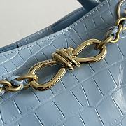 Fortok Bottega Veneta Andiamo Crocodile Leather Bag Blue 777614 22x9x15.5cm - 3