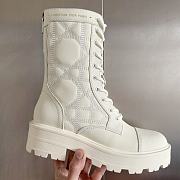 Fortok Dior D-Unit Ankle Boot White Quilted Cannage Calfskin - 6