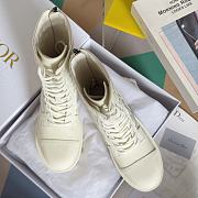 Fortok Dior D-Unit Ankle Boot White Quilted Cannage Calfskin - 5