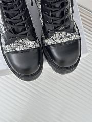 Fortok Dior D-Unit Ankle Boot Black Calfskin With Grey Tweed  - 4