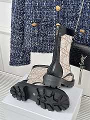 Fortok Dior D-Unit Ankle Boot Black Calfskin With Beige Tweed - 5
