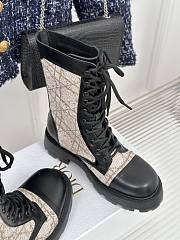 Fortok Dior D-Unit Ankle Boot Black Calfskin With Beige Tweed - 2