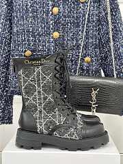 Fortok Dior D-Unit Ankle Boot Black Calfskin With Black Tweed - 1