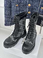 Fortok Dior D-Unit Ankle Boot Black Calfskin With Black Tweed - 6