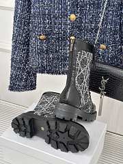 Fortok Dior D-Unit Ankle Boot Black Calfskin With Black Tweed - 5