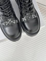 Fortok Dior D-Unit Ankle Boot Black Calfskin With Black Tweed - 4