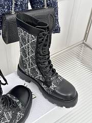 Fortok Dior D-Unit Ankle Boot Black Calfskin With Black Tweed - 3