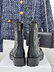 Fortok Dior D-Unit Ankle Boot Black Calfskin With Black Tweed - 2