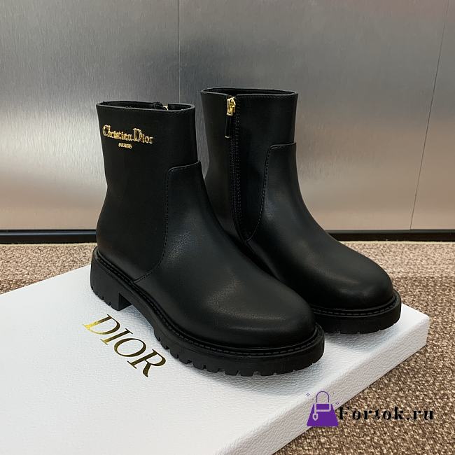 Fortok Dior D-Town Ankle Boot Black Brushed Calfskin - 1