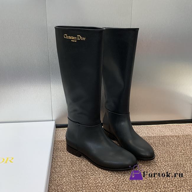 Fortok Dior D-Town Long Boot Black Brushed Calfskin - 1