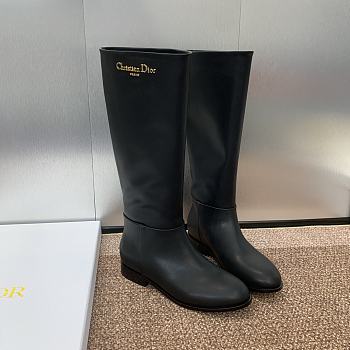 Fortok Dior D-Town Long Boot Black Brushed Calfskin