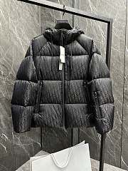 Fortok Dior CD Fabric Oblique Hooded Down Jacket Black  - 1