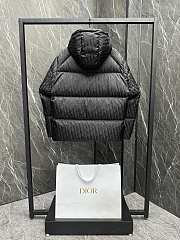 Fortok Dior CD Fabric Oblique Hooded Down Jacket Black  - 2