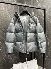 Fortok Dior CD Fabric Oblique Hooded Down Jacket Grey - 5