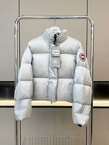 Fortok Canada Goose Cypress Classic Embroidered Logo Short Parka Down Jacket Cream