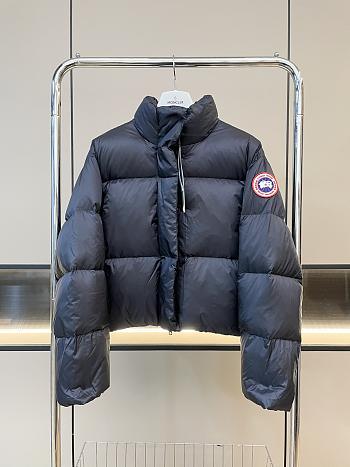 Fortok Canada Goose Cypress Classic Embroidered Logo Short Parka Down Jacket Black