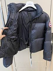 Fortok Canada Goose Cypress Classic Embroidered Logo Short Parka Down Jacket Black - 4