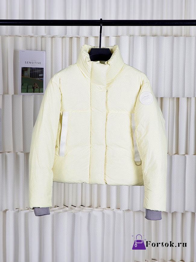 Fortok Canada Goose Cypress Classic Embroidered Logo Short Parka Down Jacket Yellow - 1