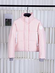 Fortok Canada Goose Cypress Classic Embroidered Logo Short Parka Down Jacket Pink - 1
