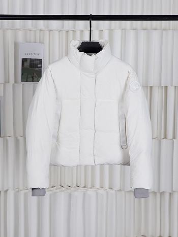 Fortok Canada Goose Cypress Classic Embroidered Logo Short Parka Down Jacket White
