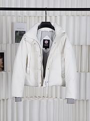 Fortok Canada Goose Cypress Classic Embroidered Logo Short Parka Down Jacket White - 5