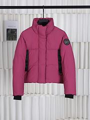 Fortok Canada Goose Cypress Classic Embroidered Logo Short Parka Down Jacket Dark Pink - 1