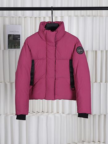 Fortok Canada Goose Cypress Classic Embroidered Logo Short Parka Down Jacket Dark Pink