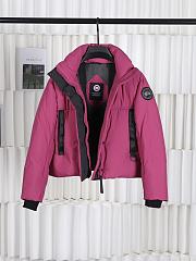 Fortok Canada Goose Cypress Classic Embroidered Logo Short Parka Down Jacket Dark Pink - 6