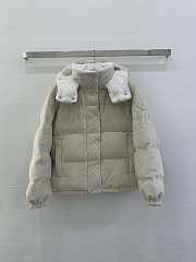 Fortok Moncler Daos Velvet Hooded Down Jacket Cream - 1