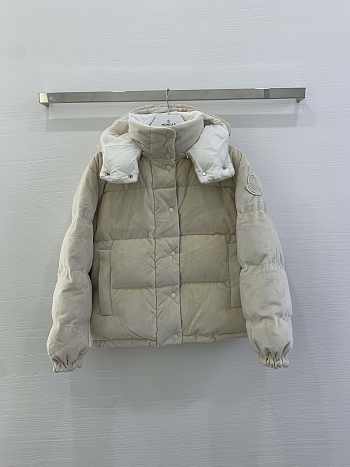 Fortok Moncler Daos Velvet Hooded Down Jacket Cream
