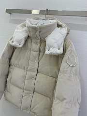 Fortok Moncler Daos Velvet Hooded Down Jacket Cream - 3