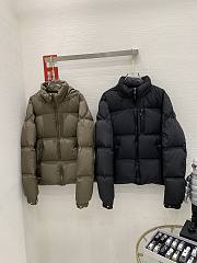 Fortok Moncler Besbre Hooded Short Down Jacket Beige / Black - 5