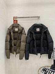 Fortok Moncler Besbre Hooded Short Down Jacket Beige / Black - 3