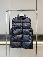 Fortok Moncler Collar Snap-button Down Vest Black - 1