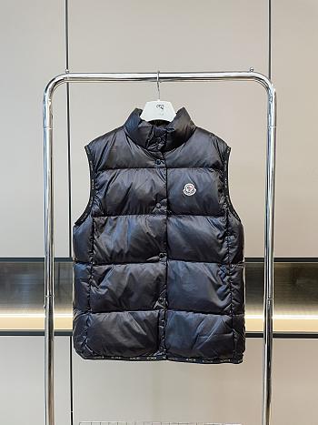 Fortok Moncler Collar Snap-button Down Vest Black