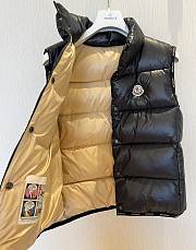 Fortok Moncler Collar Snap-button Down Vest Black - 3
