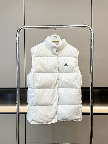 Fortok Moncler Collar Snap-button Down Vest White
