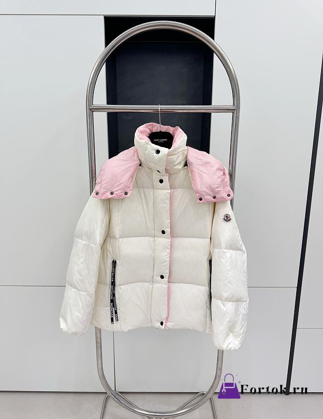 Fortok Moncler Parnan Down Jacket White And Pink  - 1