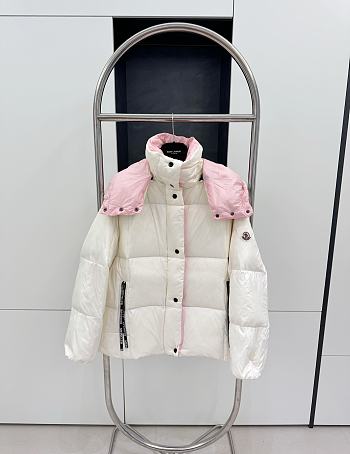 Fortok Moncler Parnan Down Jacket White And Pink 
