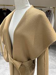 Fortok Maxmara Rienza Large Lapel Ripple Cashmere Coat Camel - 6