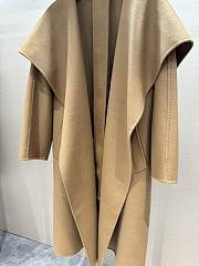 Fortok Maxmara Rienza Large Lapel Ripple Cashmere Coat Camel - 5